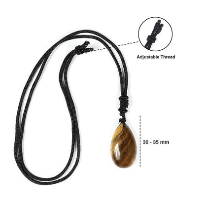 Natural Crytal Stone Drop Shape Pendant with Thrad for Unisex