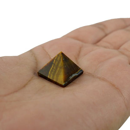 Mini Tiger Eye Healing Crystal Pyramid
