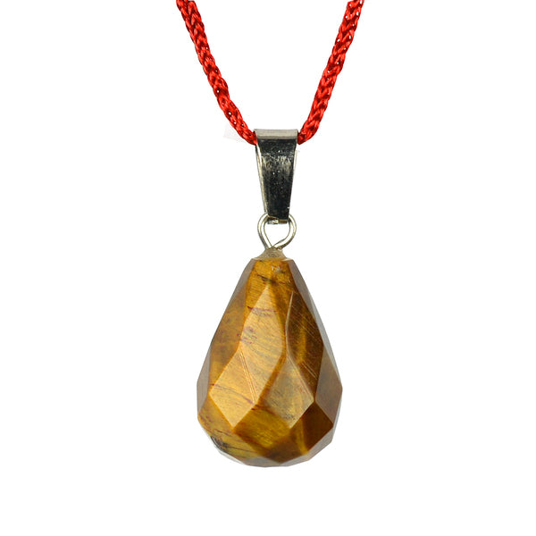 Natural Tiger Eye Guava Shape Pendant - Locket with Metal Chain