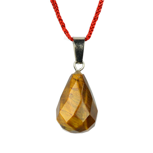 Natural Tiger Eye Guava Shape Pendant - Locket with Metal Chain