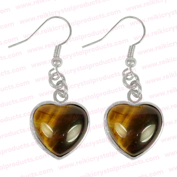Natural Crystal Stone Heart Frame Shape Earrings for Girls Women