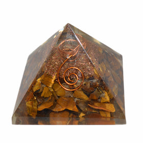 Tiger Eye Orgone/Orgonite Pyramid 70-75 mm