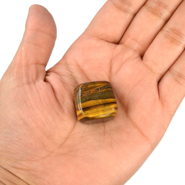 Reiki Charged Tiger Eye Pocket Stone for Confidence and Focus