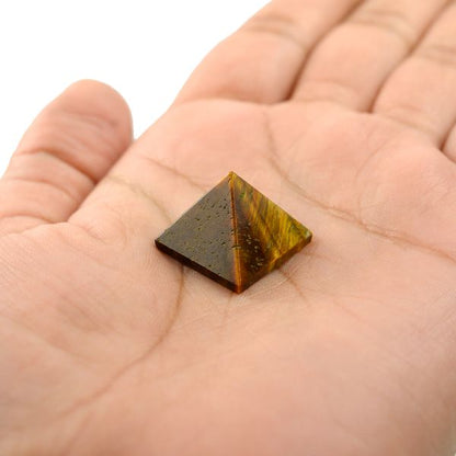 Natural Tiger Eye Gemstone Pyramid for Meditation