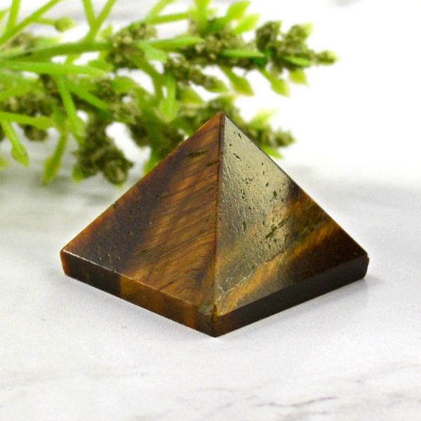 Tiger Eye Confidence Protection Crystal Pyramid
