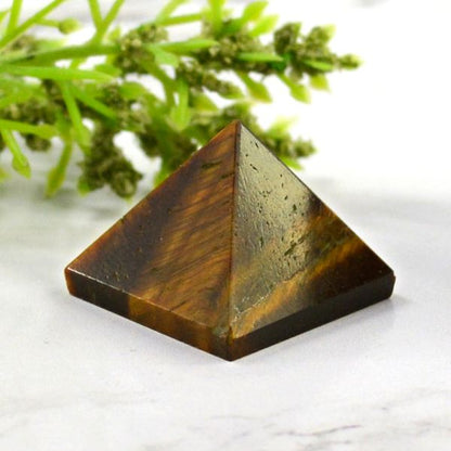 Tiger Eye Confidence Protection Crystal Pyramid