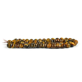 Tiger Eye gemstone 6mm round faceted beads strand