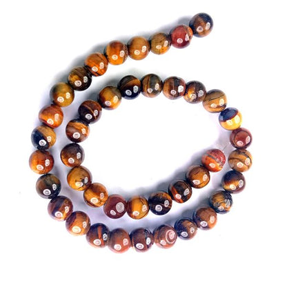Tiger Eye 10 mm Round Loose Beads 35-40 pcs for Making Bracelet Mala Necklaces