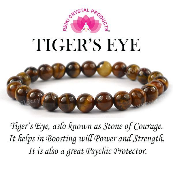 Certified Tiger Eye 8 mm Round Bead Bracelet