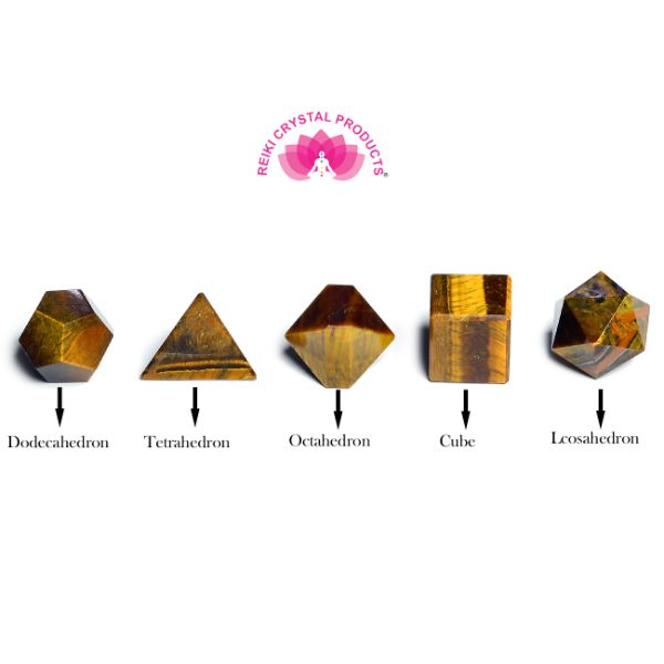 tiger eye crystal geometry set 5 pc
