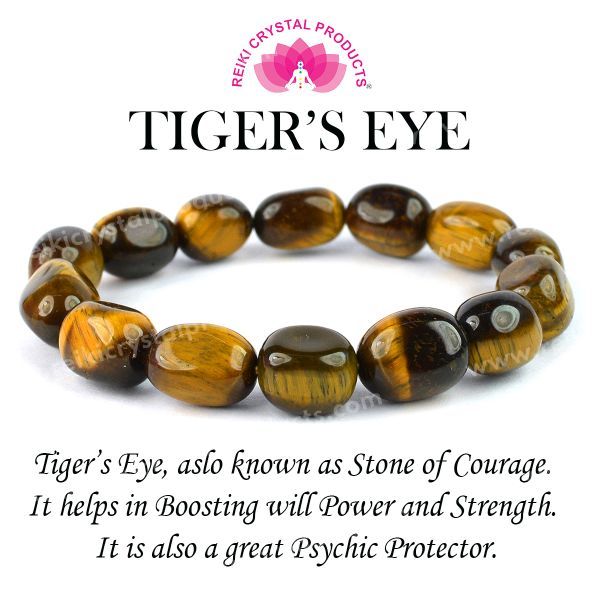 Certified Tiger Eye Big Round Tumble Bracelet Charged By Reiki Grand Master & Vastu Expert