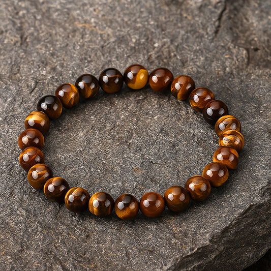 Natutal Multi Tiger Eye Bracelet 8 mm Round Beads Bracelet for Unisex