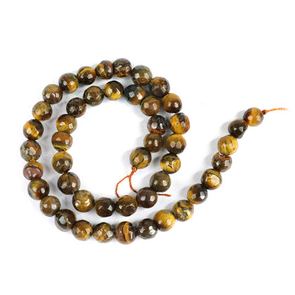 Natural Tiger Eye 8mm faceted loose beads strand