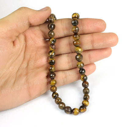 Tiger Eye 8 mm faceted beads for bracelet making