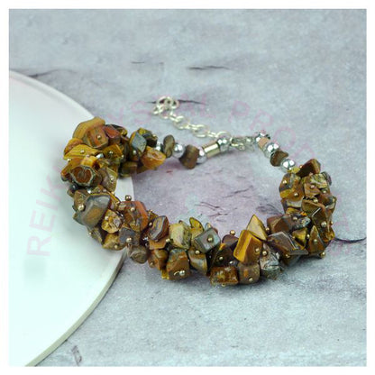 Natural Crystal Stone Adjustable Chip Beads Bracelet