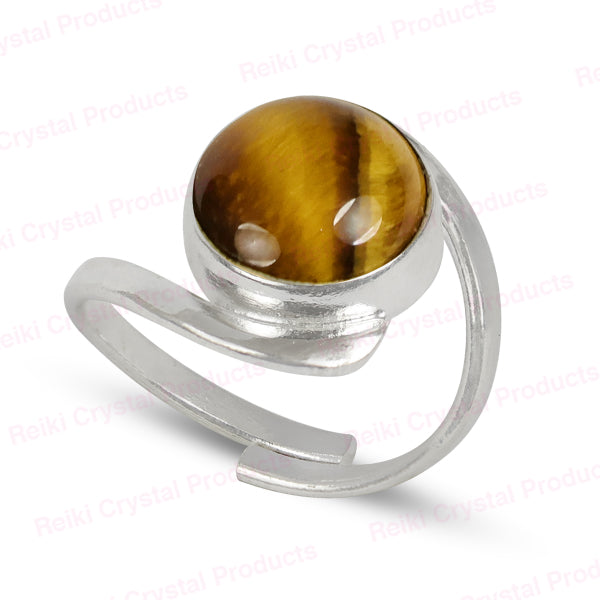 Natural Crystal Gemstone Adjustable Ring for Unisex