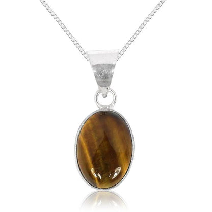 Natural Oval Shape Pendant Locket with Metal Chain for Unisex