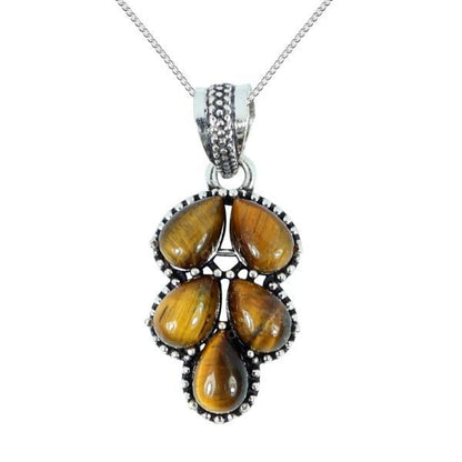Natural Gemstone Crystal Pendant Locket with Chain for Women Girls