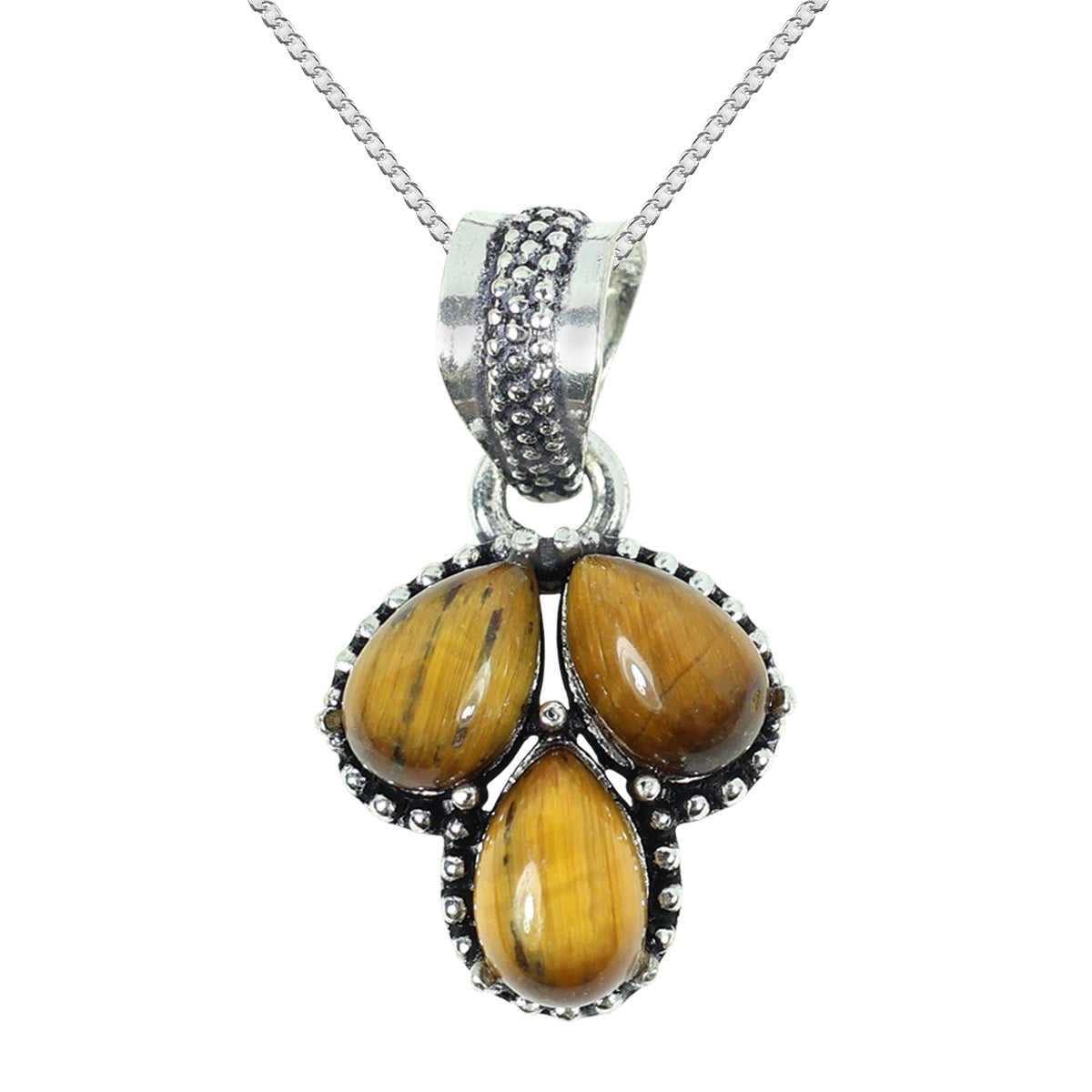 Natural Crystal Gemstone Pendant Locket with Chain for Women Girls