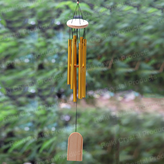 Fengshui Wind Chime Hanging for Window Balcony Decor Home Endurance Door Decoration Golden 6 Rods 88.9 cm (35 inch)
