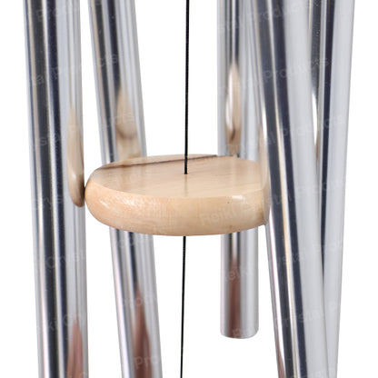 Fengshui Wind Chime Hanging for Window Balcony Decor Home Endurance Door Decoration Silver 6 Rods 88.9 cm (35 inch)