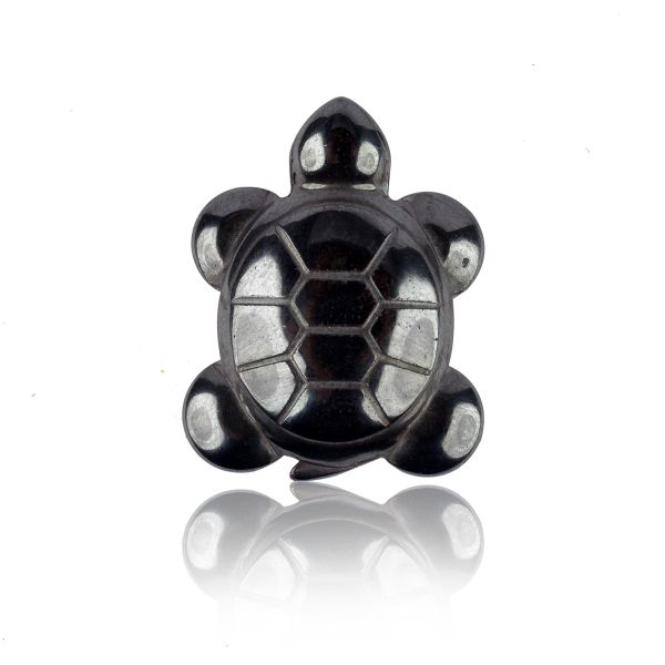 Hematite Crystal Stone Tortoise Pendant