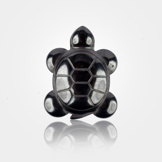 Hematite Crystal Stone Tortoise Pendant