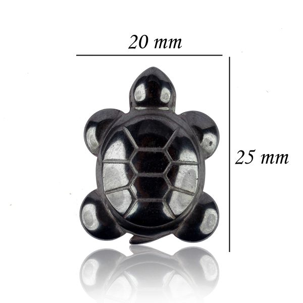 Hematite Crystal Stone Tortoise Pendant