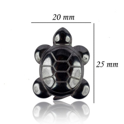 Hematite Crystal Stone Tortoise Pendant