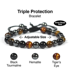 Natural Single Line Stone Macrame Nylon Cord Adjustable 8 mm Bracelet for Unisex