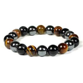 Triple Protection Gemstone Bracelet 10 mm Healing Energy Jewelry