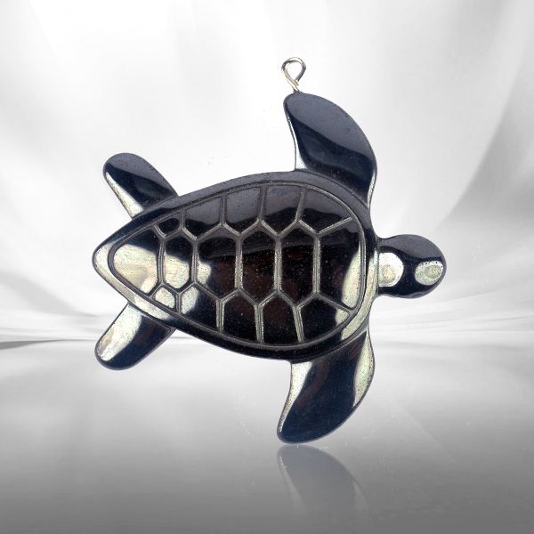Crystal Stone Hematite Pendant - Locket with Metal Chain