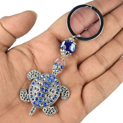 Evil Eye Tortoise Keychain for Keys Car Bike