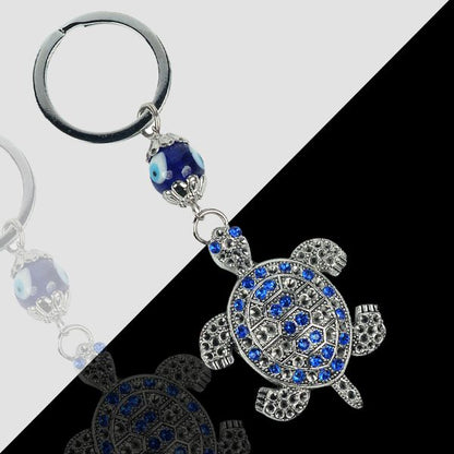 Evil Eye Tortoise Keychain for Keys Car Bike