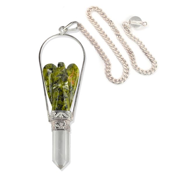 unakite Angel Shape Crystal Dowser Pendulum 