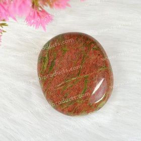 Large Unakite Crystal Palm Stone Polished
