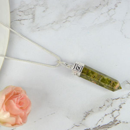 Natural AAA Pencil Shape Pendant - Locket With Metal Chain