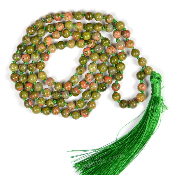 Unakite Crystal Mala