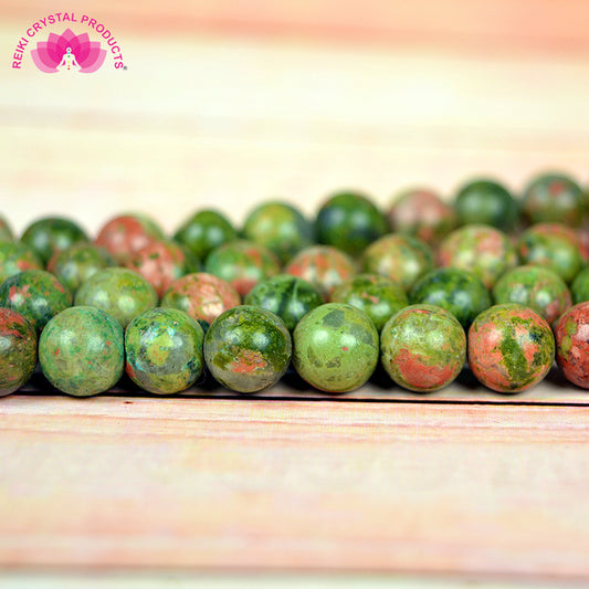 Unakite 8 mm Round Loose Beads 45-50 pcs for Making Bracelet Mala Necklaces