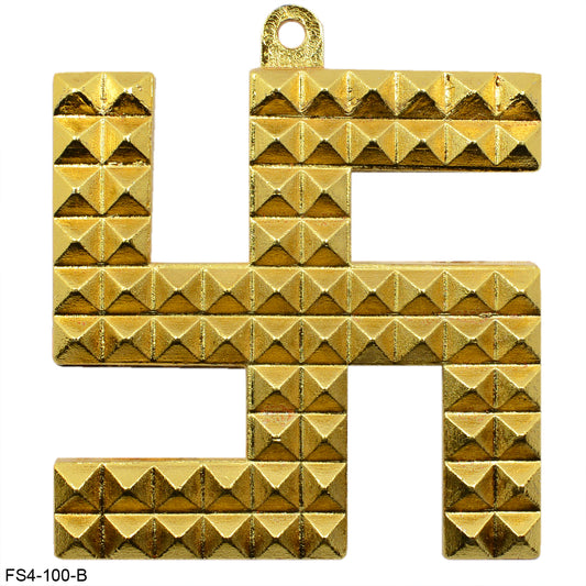 Swastik Pyramid Vastu Yantra Golden 10.1 cm (4 inch)