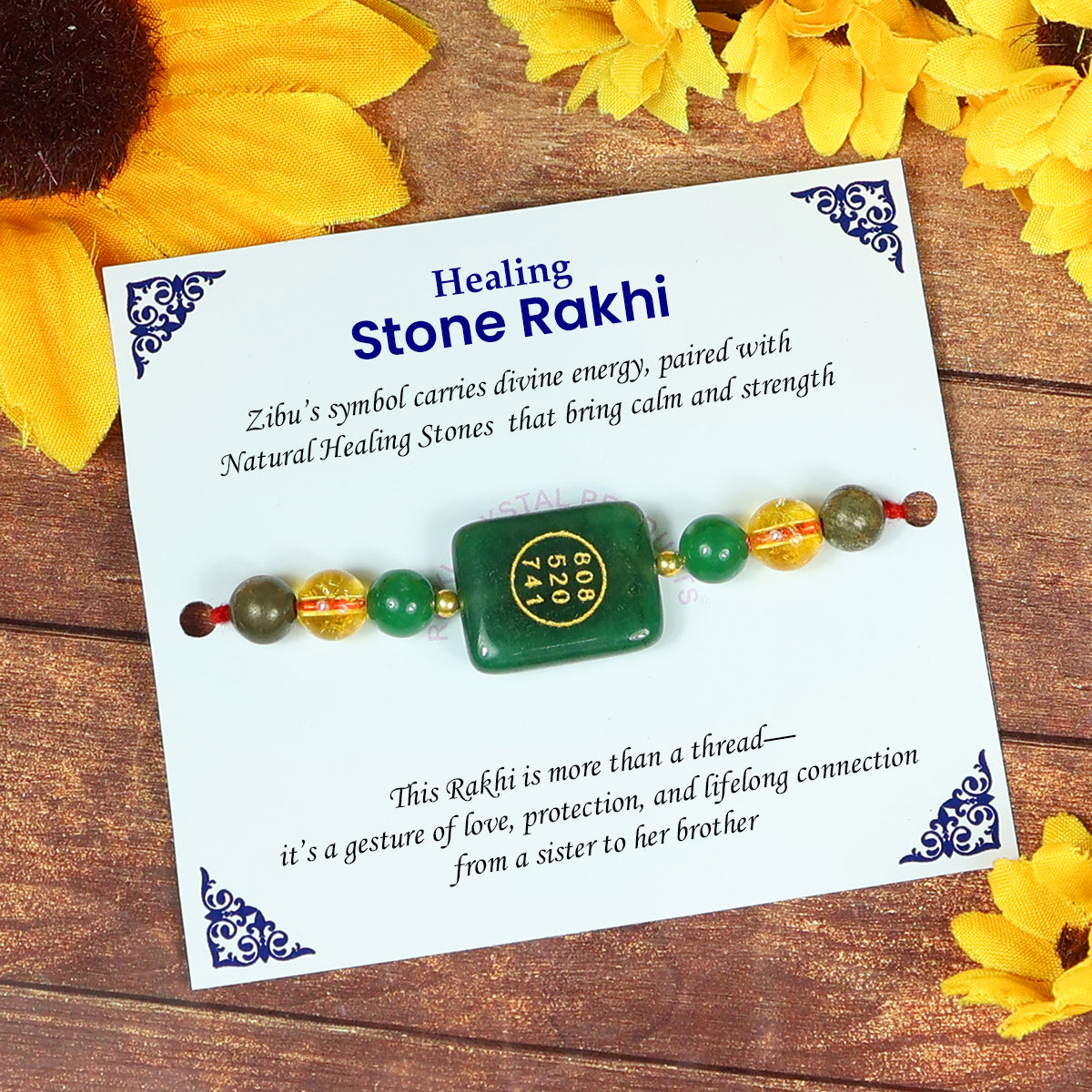Natural Crystal Healing Stone Band, Citrine, Pyrite with Green Aventurine Jade Zibu Coin Band for Wealth