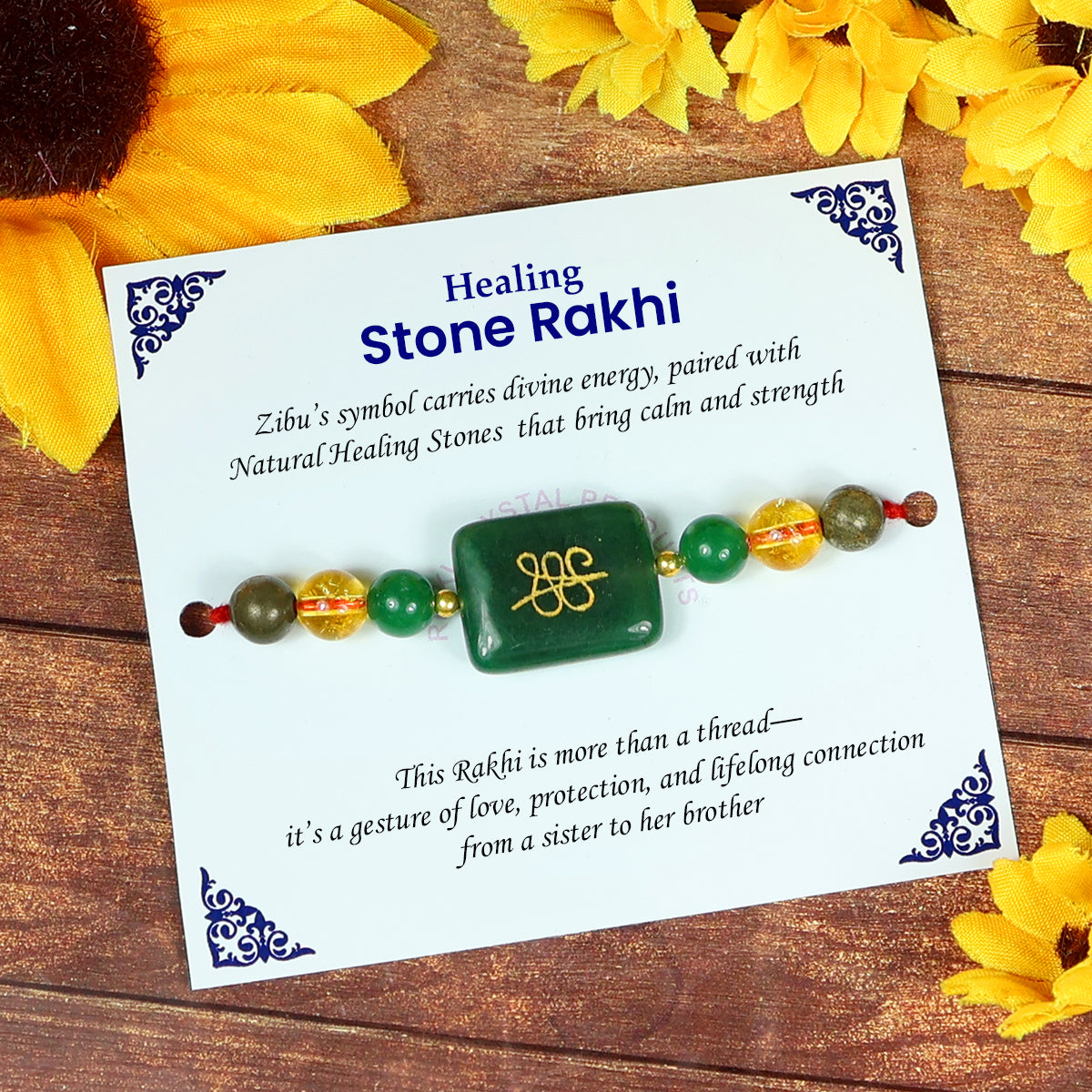 Natural Crystal Healing Stone Band, Citrine, Pyrite with Green Aventurine Jade Zibu Coin Band for Wealth