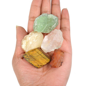 Natural Wealth Crystal Raw Rough Stone Kit | Citrine, Pyrite & Prosperity Crystal Collection for Home, Office & Meditation