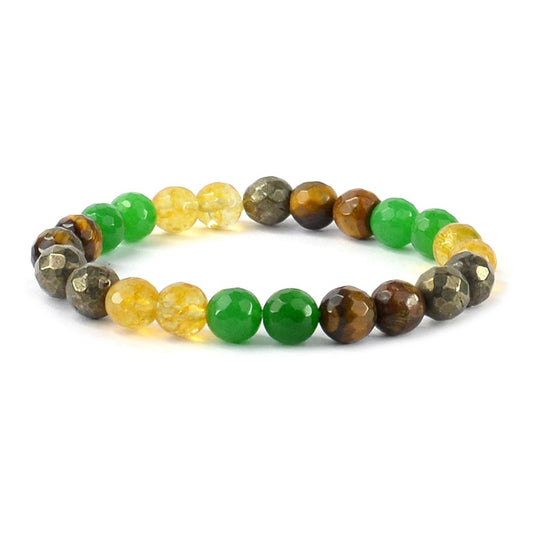 Certificate of Authenticity Money Magnet Bracelet | Dhan Yog Bracelet | Attracts Wealth and Financial Prosperity | Natural Citrine, Pyrite, Green Aventurine, Tiger Eye Combination Stone Bracelet for Men & Women