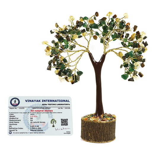 Certified Natural Crystal Stone Money Wealth Tree 200 Beads for Decorative Showpiece