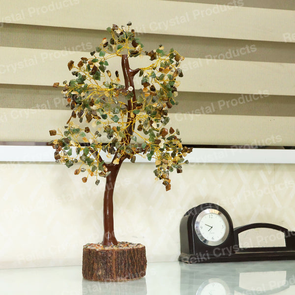 Natural Crystal Wealth Tree Crystal Stone Tree 500 Beads Tree for Wealth Money Decorative Showpiece