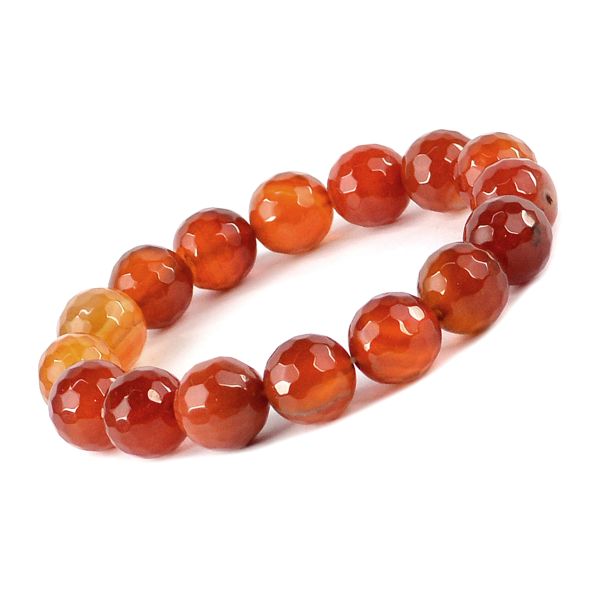 Natural Crystal Stone 12 mm Faceted Beads Bracelet
