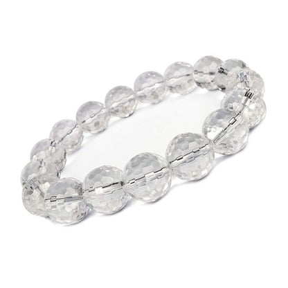Natural Crystal Stone 12 mm Faceted Beads Bracelet
