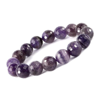 Natural Crystal Stone 12 mm Faceted Beads Bracelet