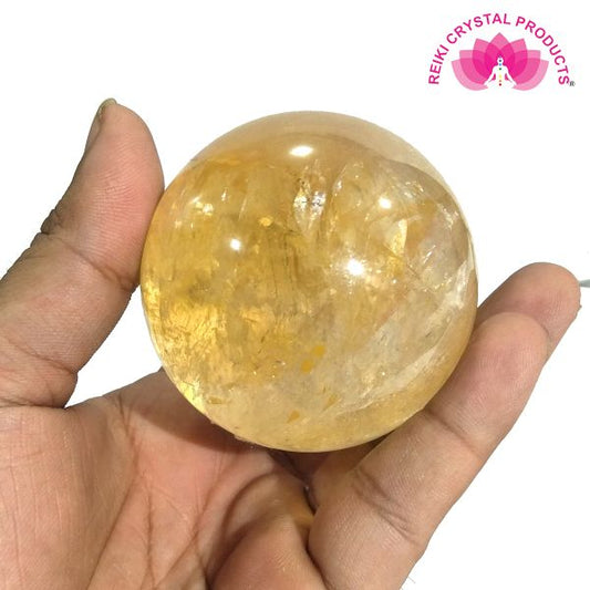 Yellow Calcite Ball / Sphere for Reiki Healing - Grid and Vastu Correction